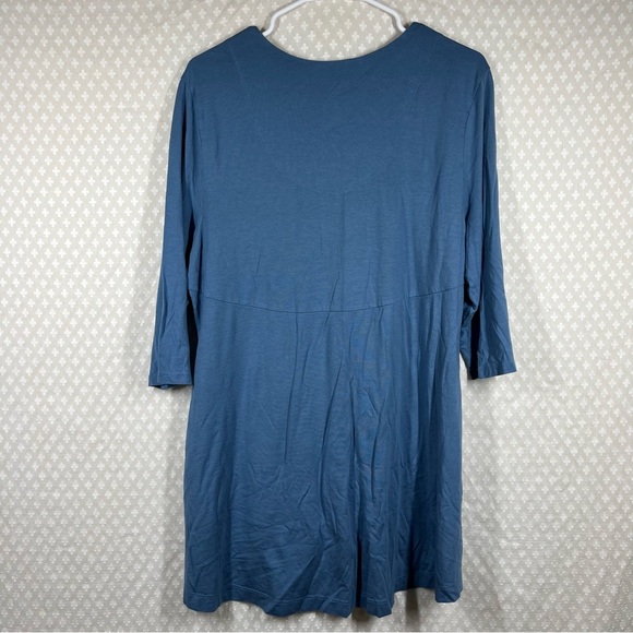 Peruvian Connection Blue Pima Cotton Blend Tunic Top - Picture 5 of 5